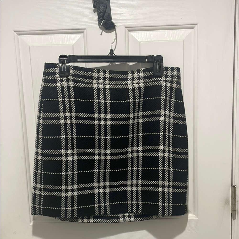 Plaid Black and White Skirt